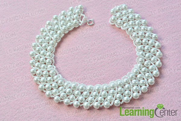 make the third part of the white pear bead statement necklace