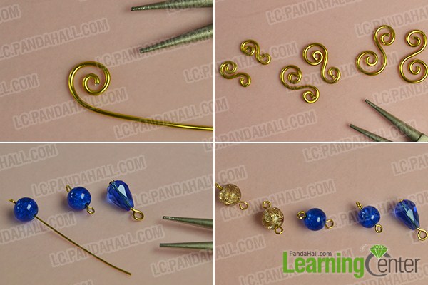 make the second part of the golden wire wrapped pendant necklace