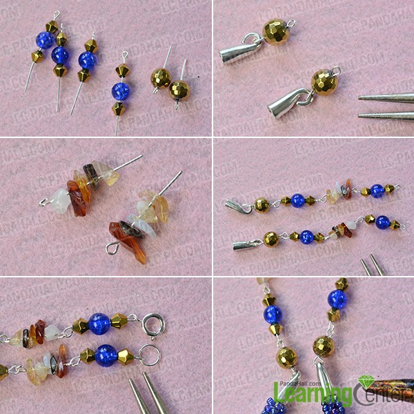 make the rest part of the blue seed bead stitch necklace