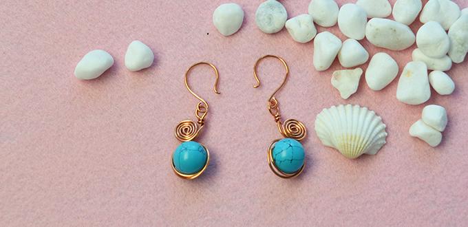 How to Make Stylish Wire Wrapped Dangle Earrings with Turquoise Beads