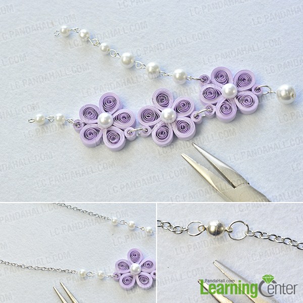make the rest part of the purple quilling paper flower necklace