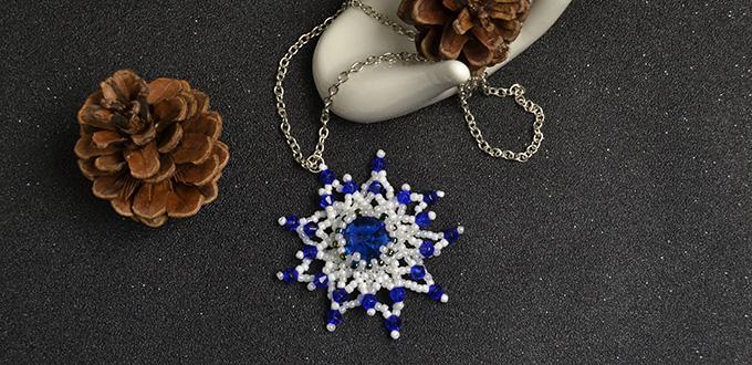 Pandahall Original DIY – How to Make a Seed Beaded Snowflake Pendant Necklace with Silver Chain