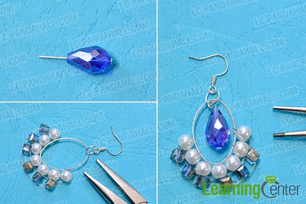 Finish the crystal drop earrings
