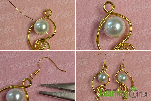 make the rest part of the golden wire wrapped earrings