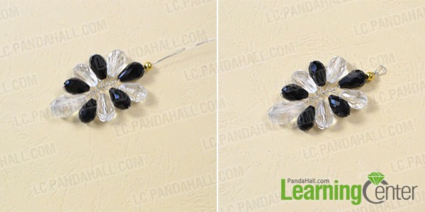 make the rest part of the white and black glass bead earrings