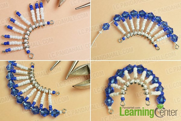 Complete the beaded safety pin pattern