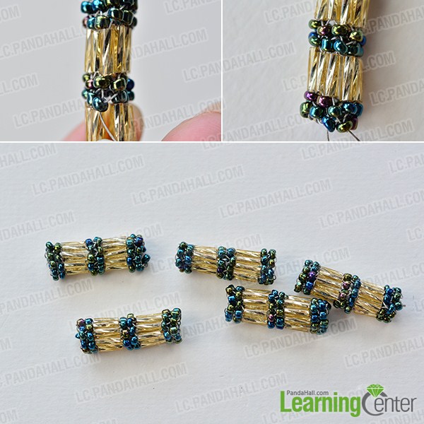 make the rest part of the column bugle seed bead pattern