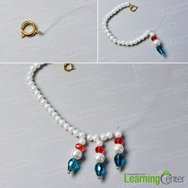 make the basic part of the elegant glass beads necklace