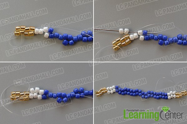 make the third part of the seed bead stitch pendant necklace
