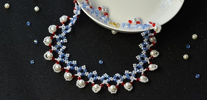 Pandahall Tutorial on How to Make Flower Glass Beads Necklace with Pearl Beads