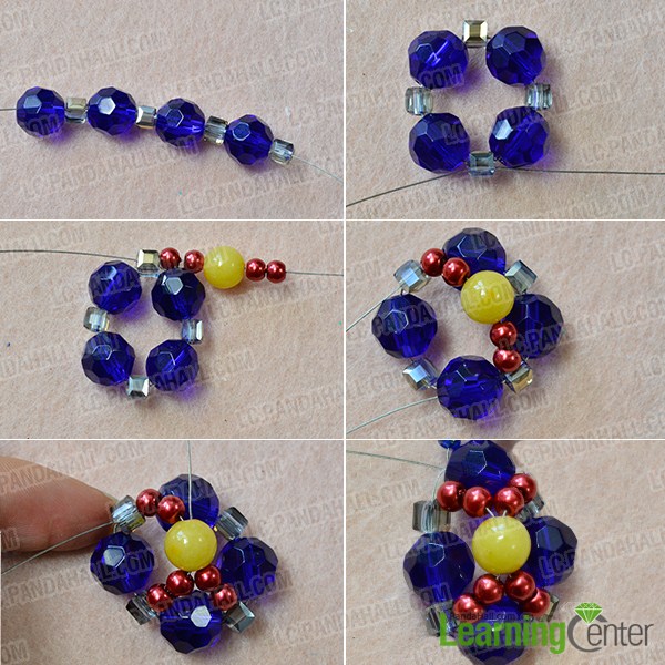 make the first part of the blue bead pendant necklace