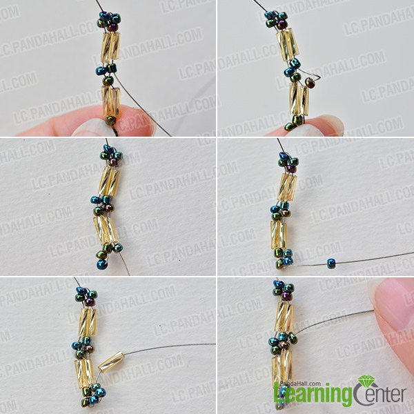 make the second part of the column bugle seed bead pattern