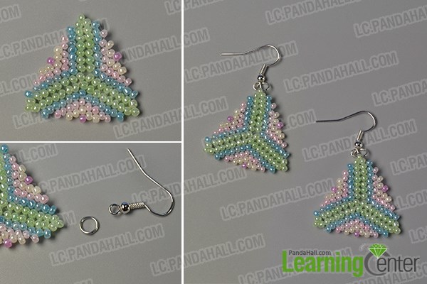 Step 10: Finish the beading triangle earrings
