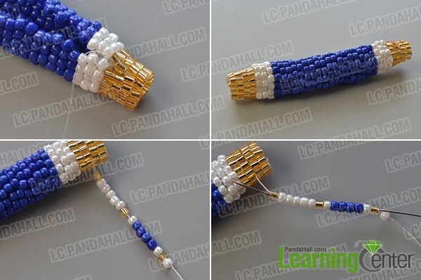 make the fourth part of the seed bead stitch pendant necklace 