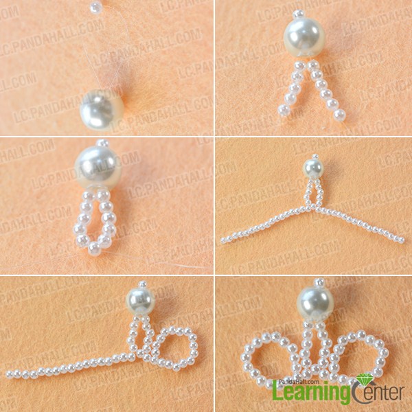 make the first part of white pearl beaded collar necklace
