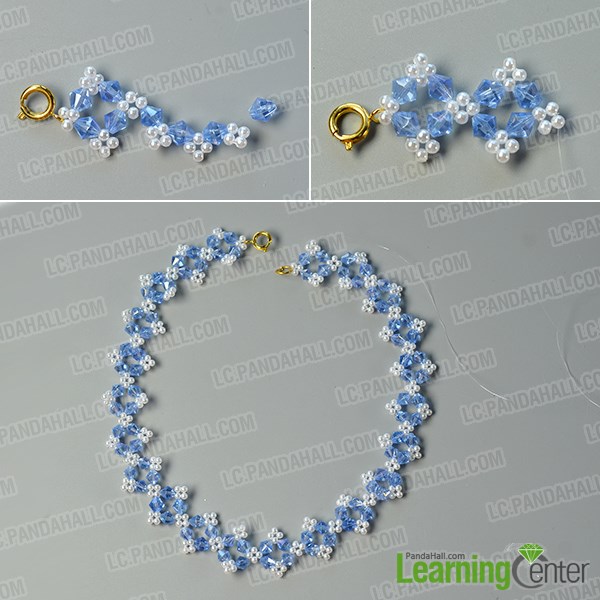 make the second part of this flower glass beads necklace