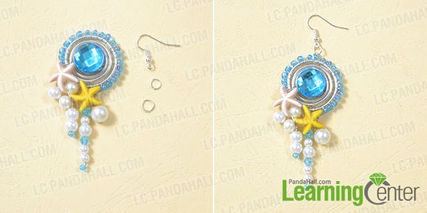 link the beaded drop to an earring hook