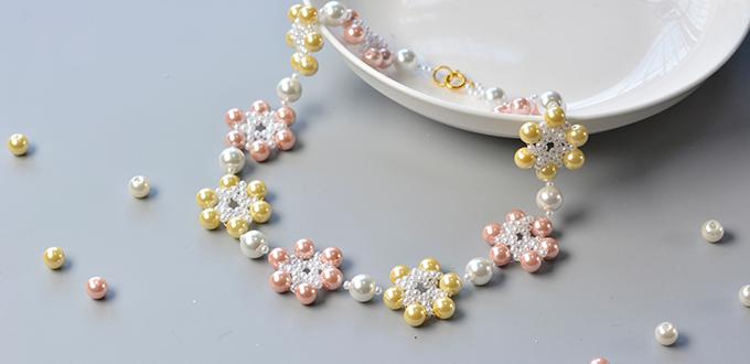 Pandahall Tutorial on How to Make Fresh Flower necklace with Pearl Beads