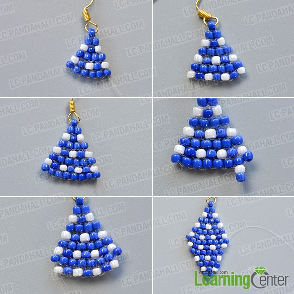 Make the fourth part of American seed beads earrings