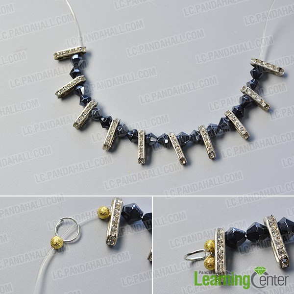 Make the first part of the black leather cord pearl necklace