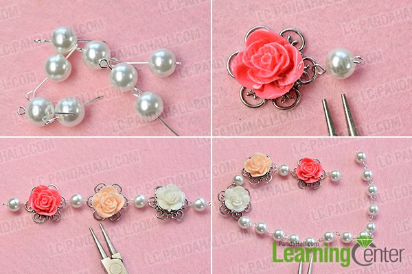  Make some pearl beads patterns and connect then together