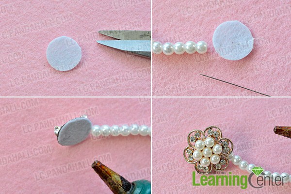 make the second part of the multi-strand white pearl necklace