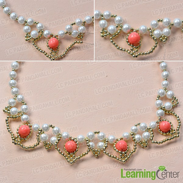 make the rest part of the homemade white pearl bead necklace