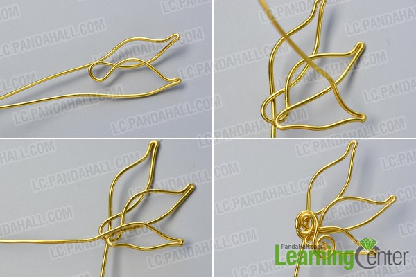 make the first part of the golden wire wrapped ear cuff