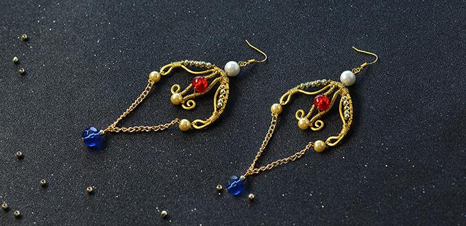 Detailed Tutorial on How to Make Wire Wrapped Chandelier Earrings with Glass Beads