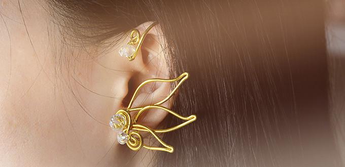 How to Make a Pair of Cool Golden Wire Wrapped Ear Cuffs for Girls