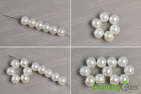 Make 2 pearl beads loops