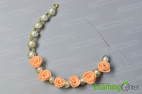 make the third part of the pearl flower necklace