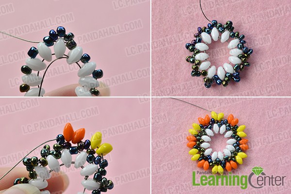 make the first part of the seed bead pendant necklace