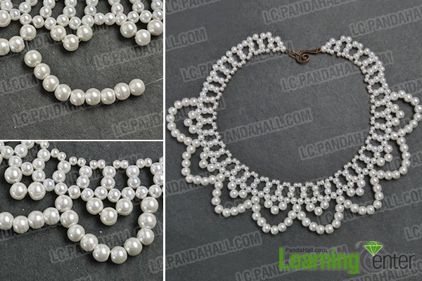 Finish the pearl bead flower choker necklace