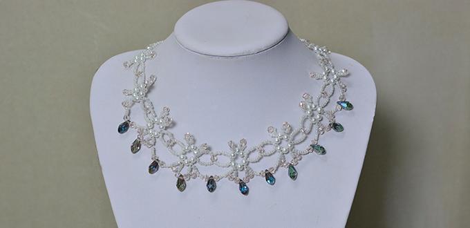 How to Make a Bling Crystal Flower Statement Necklace for Evening Party 