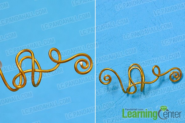 make the first part of the golden wire wrapped and chain earring