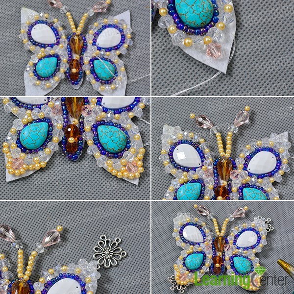  Finish the beaded butterfly pattern