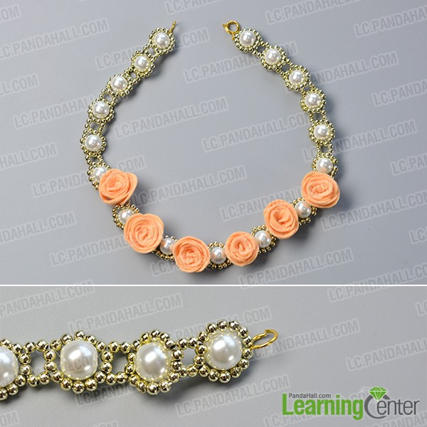 make the rest part of the pearl flower necklace