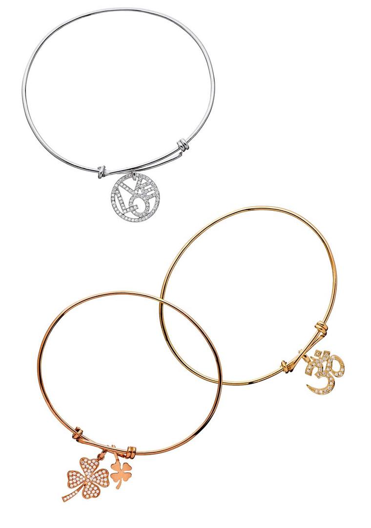 CADA's Love and Peace designs have been elevated to iconic status. The Love and Peace bracelets spell out a universal message in diamond pavé on white, yellow or rose gold.