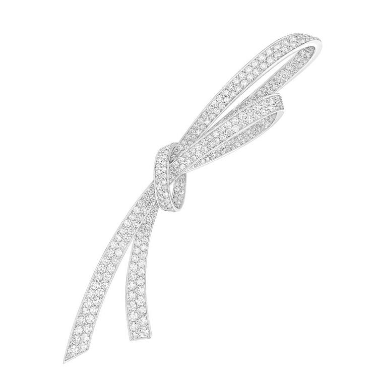 The Ruban brooch from Chanel's new Les Intemporels de Chanel high jewellery collection is set with 294 brilliant-cut diamonds.