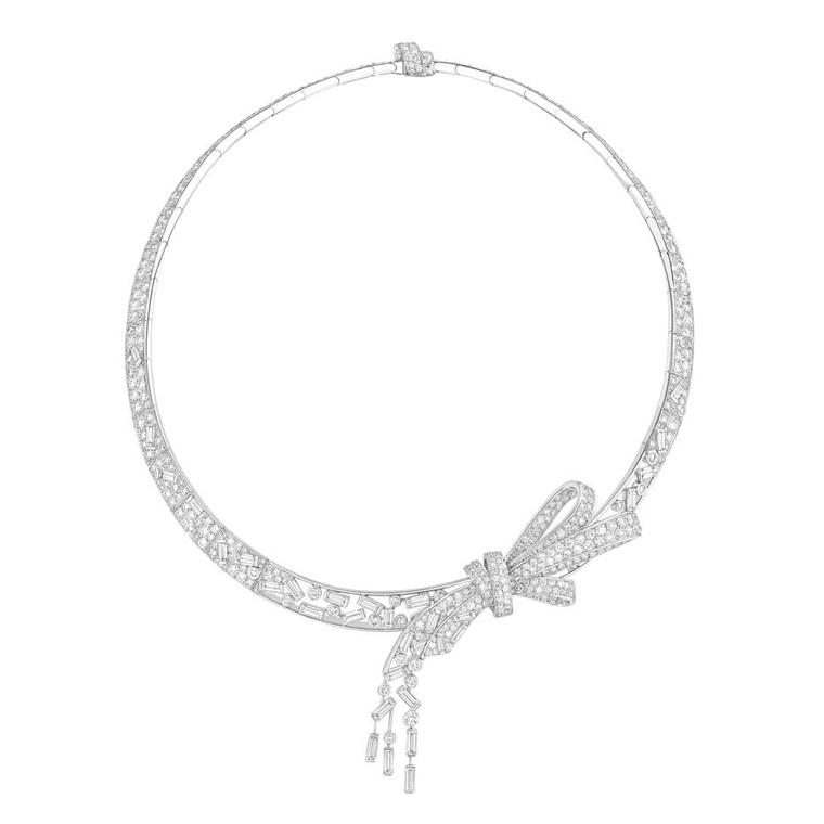 Chanel Ruban necklace in white gold with diamonds from the new Les Intemporels de Chanel collection.