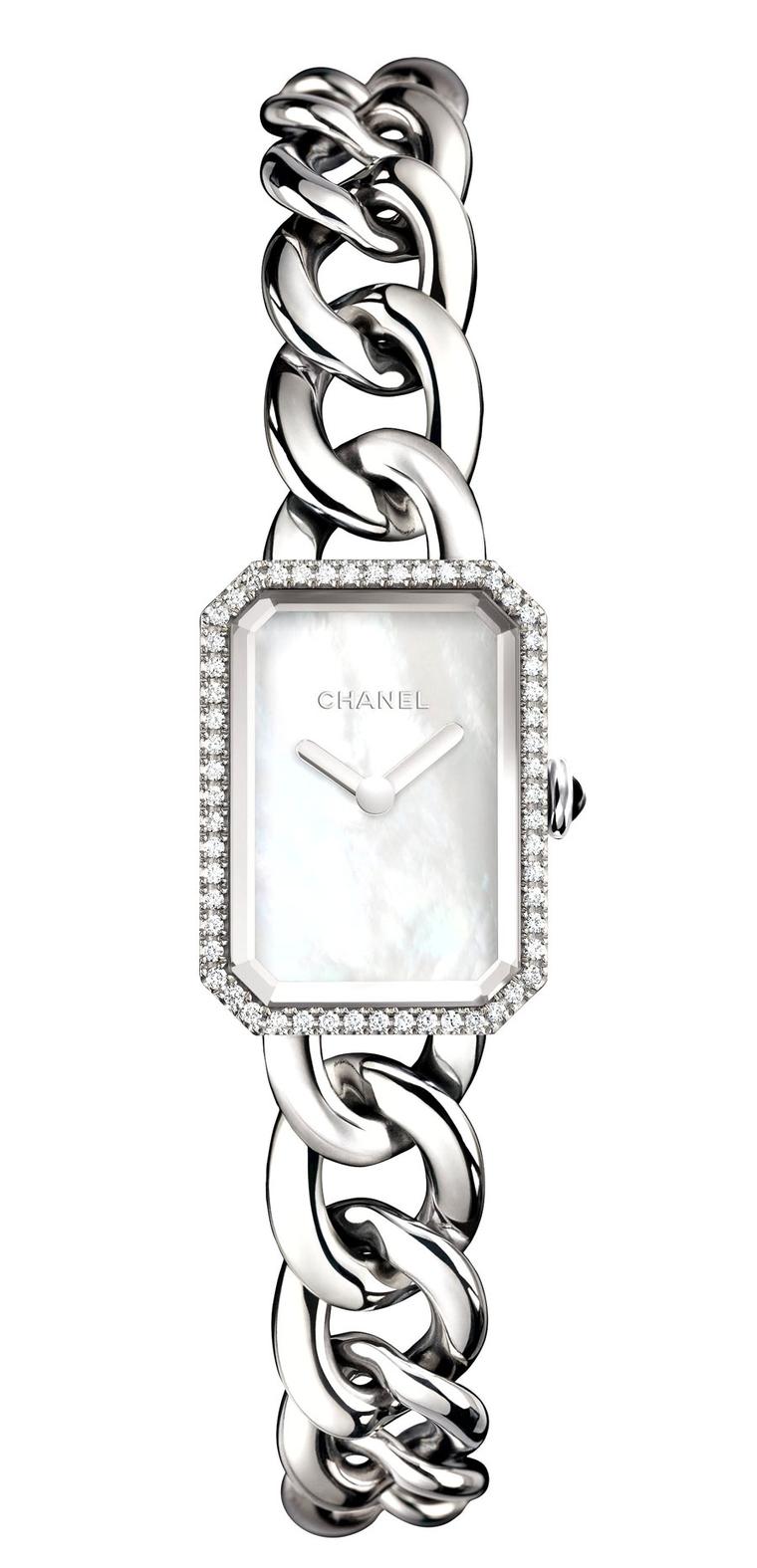 Chanel-Premiere-watch-acier-diamants-cadran-nacre-PM-H3253
