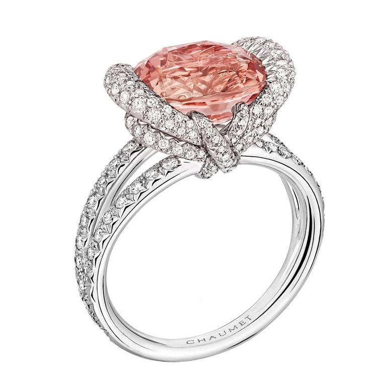 Chaumet Liens padparadscha ring in white gold
