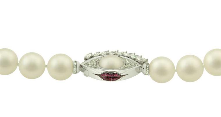 Delfina Delettrez Eye Kiss You pearl necklace, exclusive to the new Mount Street boutique.