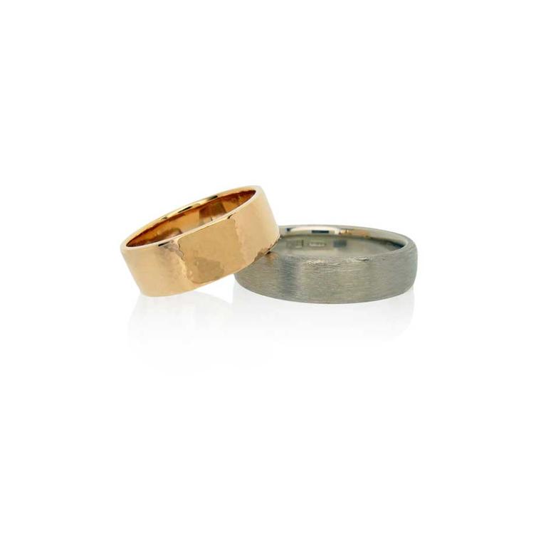 Bespoke ethical wedding bands by Amanda Li Hope in Fairtrade rose and white gold.