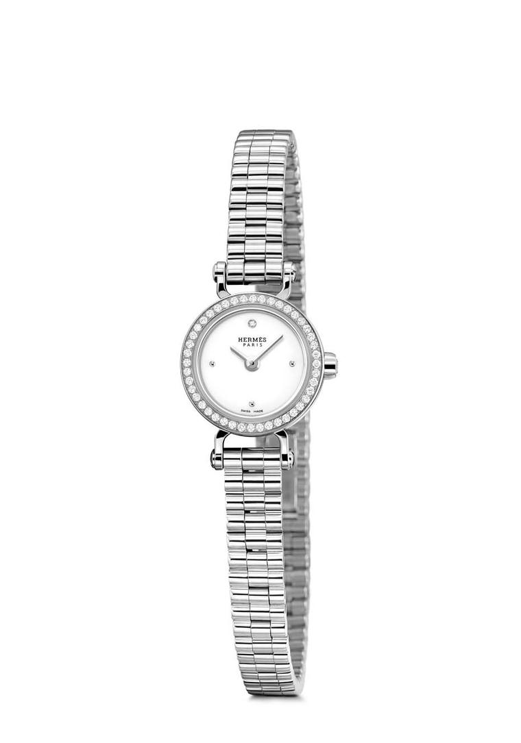 Hermès Faubourg watch with a diamond-set white gold case and white gold bracelet