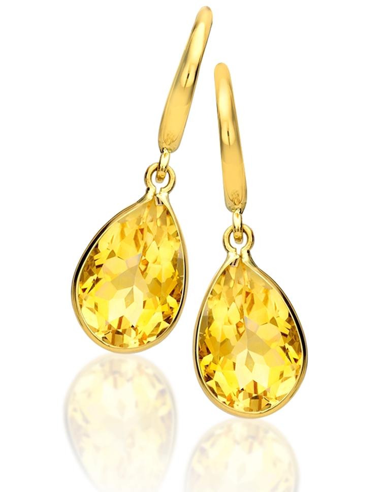 Kiki McDonough Kiki Classic earrings with citrine pear drops (£495)