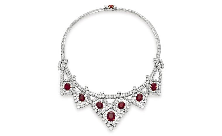 The most impressive piece in the suite of Elizabeth Taylor's jewels, the Cartier diamond and ruby necklace, sold at auction in 2011 for $3,778,500.