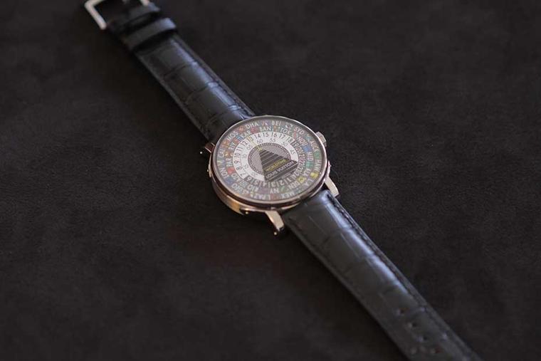 The Louis Vuitton Escale Worldtime features a hand-painted dial which took over 50 hours for Vuitton's artisans to hand-paint and then fire the various rings.