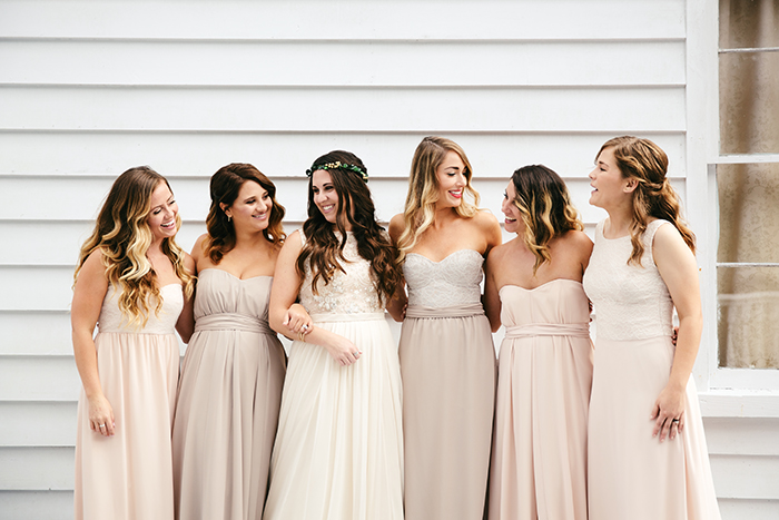 Nail the mismatched bridal party trend using Paper Crown bridesmaid dresses